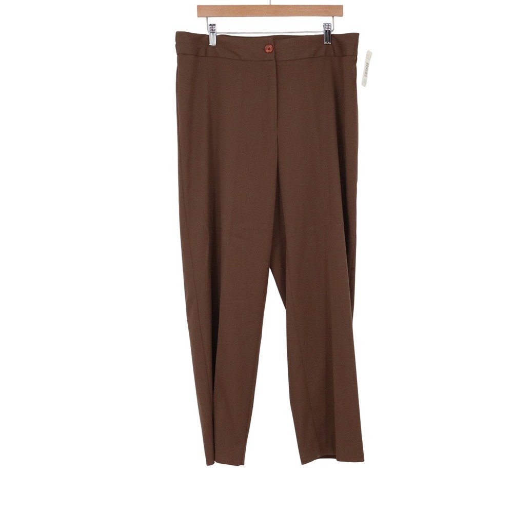 First Issue Pants Woman 14W Brown Stretch Straight Leg New
